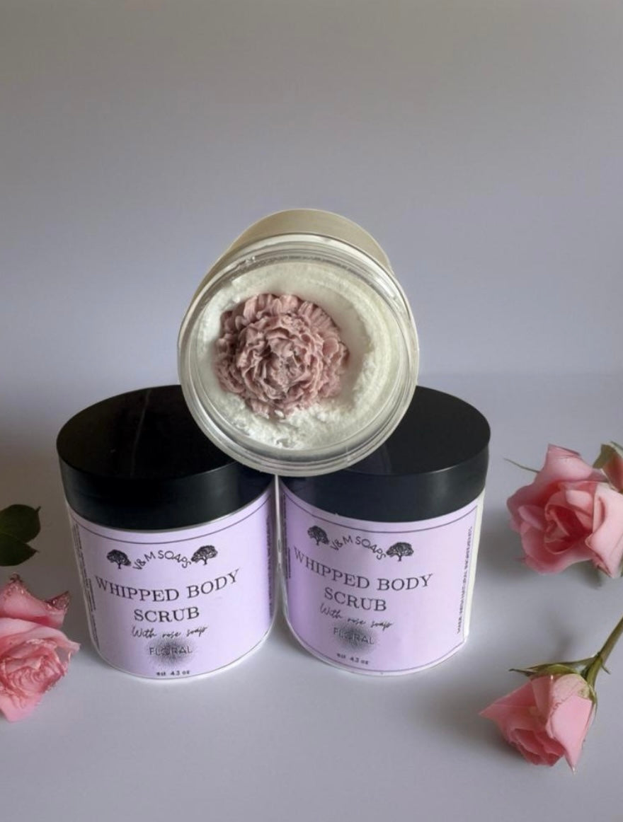 Floral whipped sugar scrub